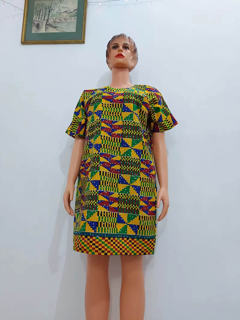 Green Ankara shift dress