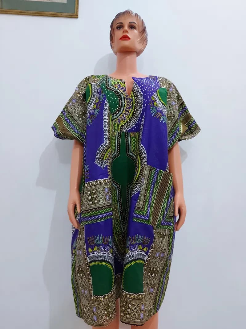 Dashiki-print bubu dress