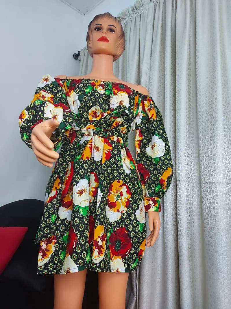 Floral off-shoulder mini dress