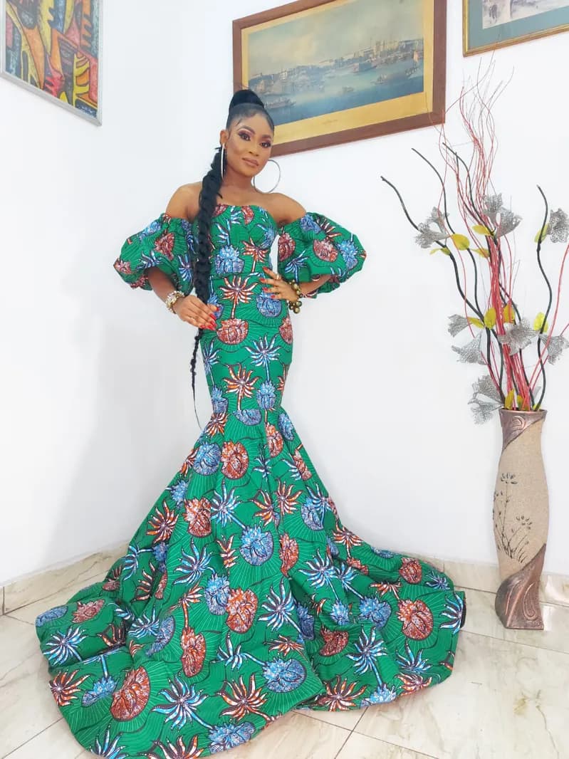 Green Ankara mermaid gown