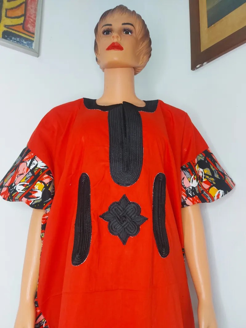 Red embroidered bubu