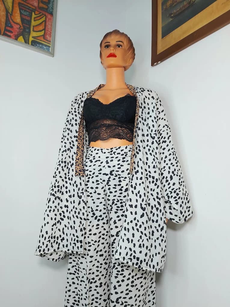 Monochrome spot blazer and trousers