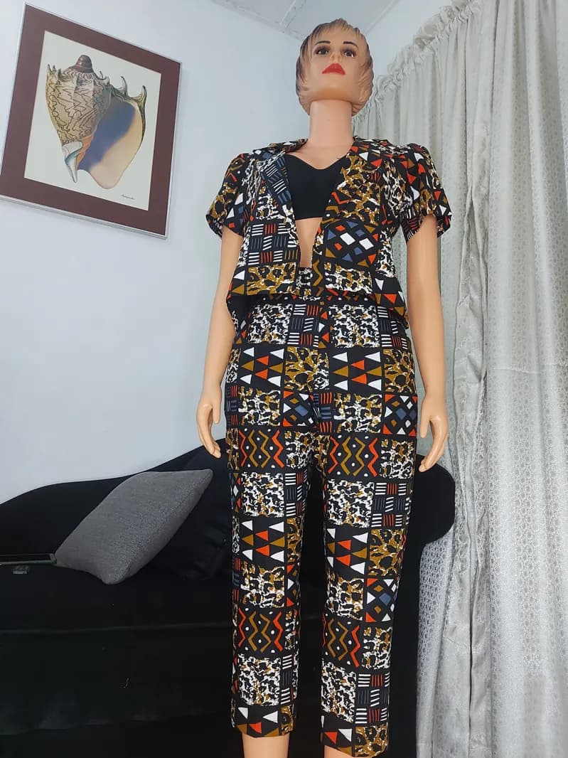 Ankara jacket and print skirt