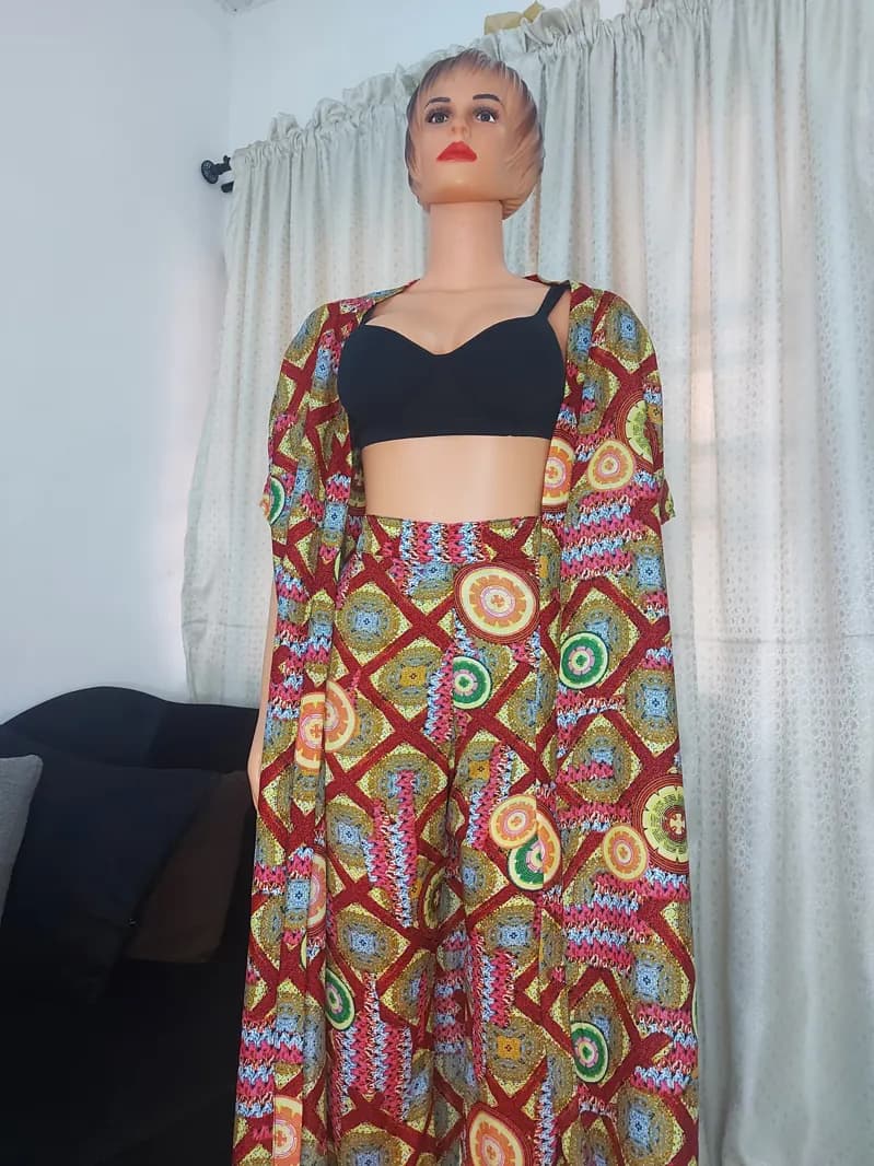 Ankara kimono and maxi skirt