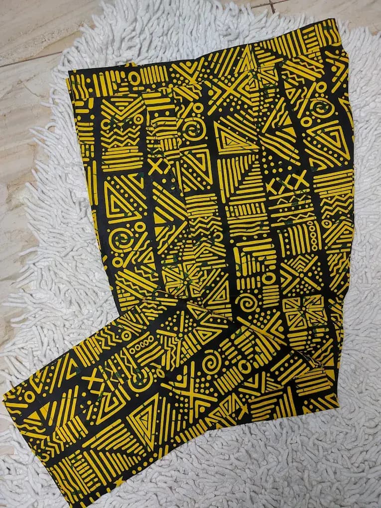 Yellow mudcloth Ankara pants